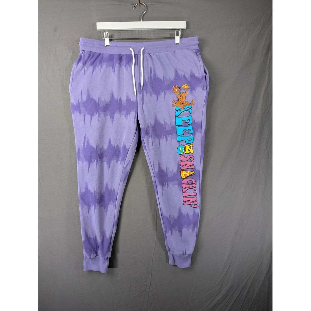 Scooby-Doo Keep‎ on Snackin Purple Tie Dye Jogger Sweatpants Mens XXL